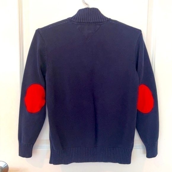TOMMY HILFIGER | Youth Large (16/18) Navy Blue Quarter Zip Collared Sweatshirt - Picture 3 of 8
